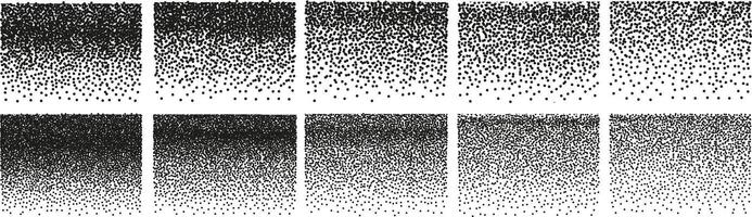 Abstract grunge dotted texture Set, Grunge overlay texture banner collection, distressed, Different types of texture stamps set, vintage line set vector