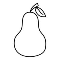 fruit pear fruit for coloring book vector