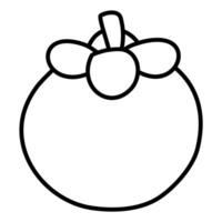 maangosteen fruit for coloring book vector