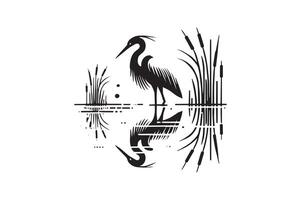 Egret Bird Clipart SVG for Sublimation and Printing vector