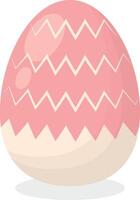 Pink Easter Egg with Simple Pattern vector