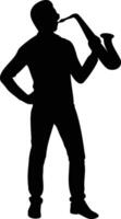 Man Saxophone Player Silhouette vector