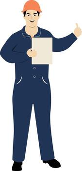 Man Worker Illustration with Standing Pose vector