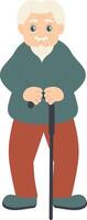 Old Guy Walking Character vector