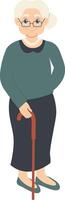 Senior Woman Walking with Glasses vector
