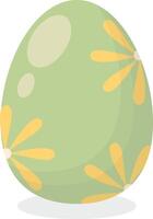 Green Easter Egg with Flower Decorative vector