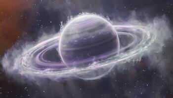 An artist's rendering of a planet with a ring around it photo