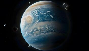 An artist's rendering of the planet with planets around it photo