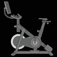 an exercise bike with a monitor on it vector