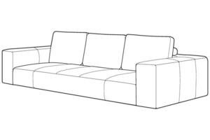 a line drawing of a couch on a isolated white background vector