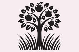 Nature-Inspired Apple Tree Icon for Crafting Projects vector