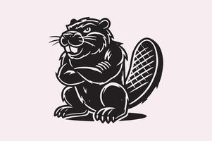 Furious Beaver Silhouette Graphic for Posters and Prints vector