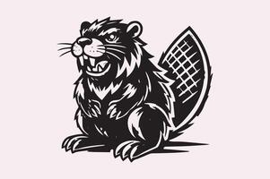 Angry Beaver Silhouette for T-Shirts and Apparel vector