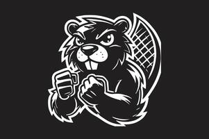 Bold Angry Beaver for Farm and Nature Themes vector