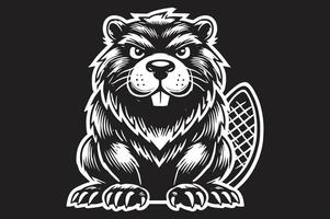 Aggressive Beaver Silhouette for Wildlife Branding vector