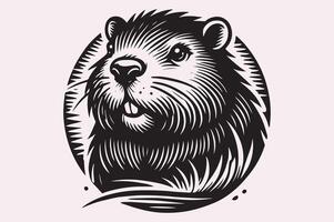 Nature-Themed Beaver Illustration for DIY Projects vector