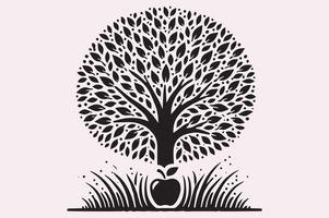Apple Tree Graphic Design for Environmental Campaigns vector