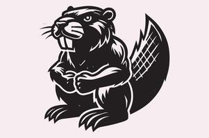 Angry Beaver Clipart for Scrapbooking and DIY Projects vector
