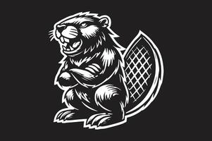 Beaver Silhouette with Attitude for Unique Art Designs vector