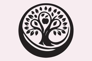 Minimalist Apple Tree Icon for Farm-Themed Projects vector
