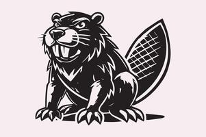 Fierce Beaver Silhouette for Nature Designs vector