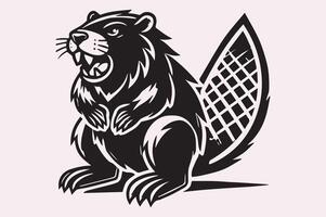 Angry Beaver Silhouette for Digital Art vector