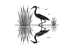 Egret Bird SVG Illustration for Wildlife Art Enthusiasts vector