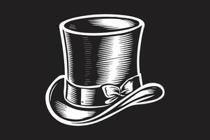 Minimalist Top Hat Silhouette for DIY Craft Projects vector