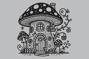 Minimal Mushroom Design for T-Shirts and Apparel vector