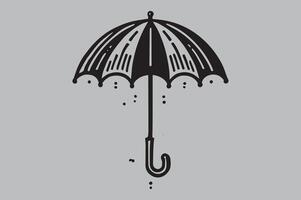 Elegant Umbrella Line Art for Weather-Themed Projects vector