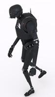 ai robot running with white background photo