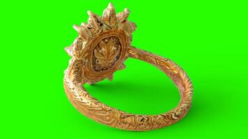 diamond ruby ring with green background photo