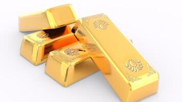 golden bar with white background photo