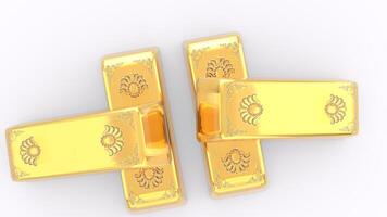 golden brick with white background photo