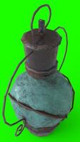 lantern with green background photo