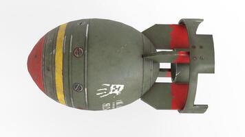 mini nuclear bomb with white background photo