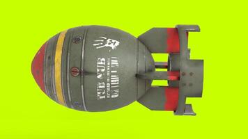 mini nuclear bomb with green background photo