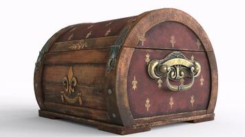 old chest with white background photo