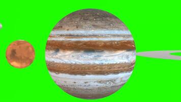 solar system with green background photo