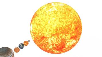 solar system with white background photo