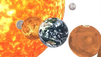 solar system with white background photo
