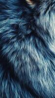 Soft blue fur texture close up showcasing vibrant hues and intricate details photo