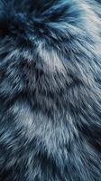 Soft blue fur texture close up showcasing vibrant hues and intricate details photo