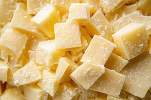 Close-up of White Chocolate Chunks with Powdered Sugar Coating photo