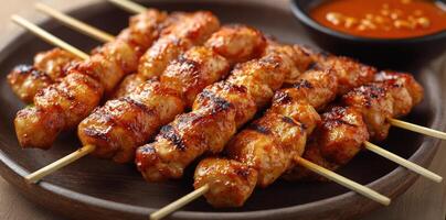 Grilled Chicken Skewers with Sweet and Spicy Sauce photo