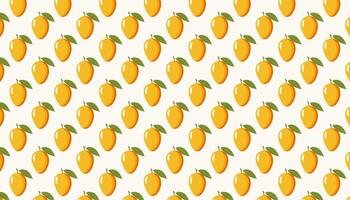 Mango fruit seamless pattern on white background illustration graphic design. vector