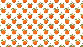 Pattern with tangerines on a white background. vector