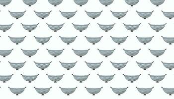 Pattern with hand drawn blue colander on a white background. vector
