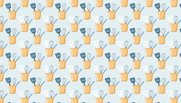 Pattern with kitchen tools holder. illustration.