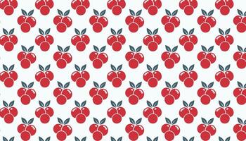 Pattern with cranberry. Fruit illustration in retro style. vector